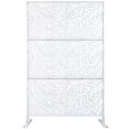 thumbnail image 2 of DUOSONG Outdoor & Indoor Privacy Screen Metal Privacy Screen 76" H×48" W, Freestanding Decorative Privacy Screen For Deck Balcony Patio, Privacy Fence Panels For Outside Lawn Garden Ps119 White White, 2 of 11