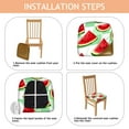 thumbnail image 4 of Summer Watermelon Seat Covers for Dining Room Chairs Set Of 6,Stretch Printed Washable Chair Seat Cover with Elastic Ties and Button,Removable Waterproof Couch Cushion Covers, 4 of 6