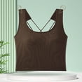 thumbnail image 2 of Camiseta sin mangas con relleno en el pecho para mujer: top corto, capa interior de cintura alta para verano, 2 of 4