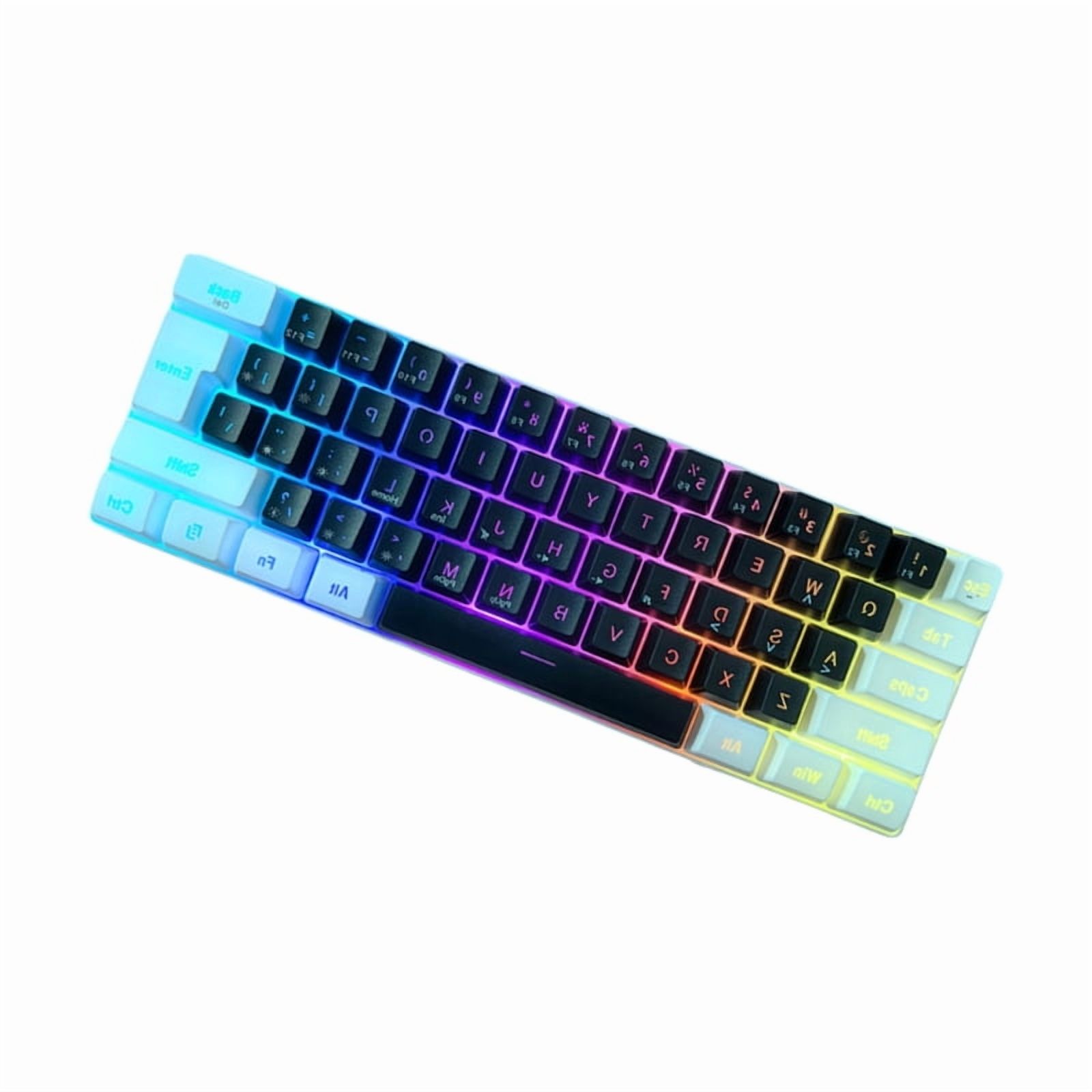 Ergonomic Corded Gaming Keyboard 61 Key LED Backlit Waterproof Keyboard for PC Computer Gaming Office Accessories