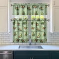 thumbnail image 3 of 3 PCS Avocado Print Kitchen Curtains Set - Green Fruit Pattern Semi-Sheer Tier Curtains with Valance for Farmhouse Windows, 3 of 5