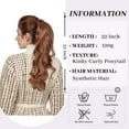 thumbnail image 2 of 22 Inch Long Curly Wrap Around Ponytail for Women Clip in Ponytail Hair Extensions Synthetic Brown Hair Pony Tails Hairpieces - Blonde, 2 of 6