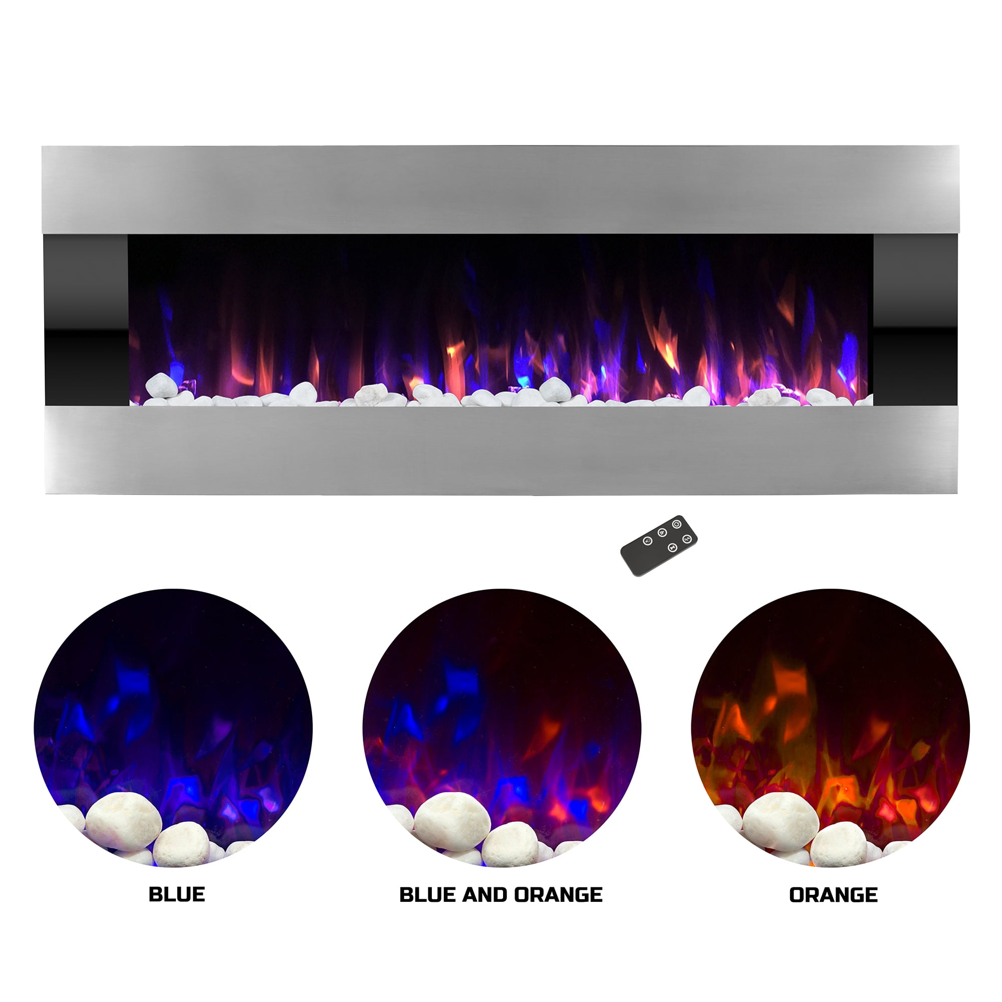 Electric Fireplace Wall Mounted Color, Northwest Led No Heat Fireplace