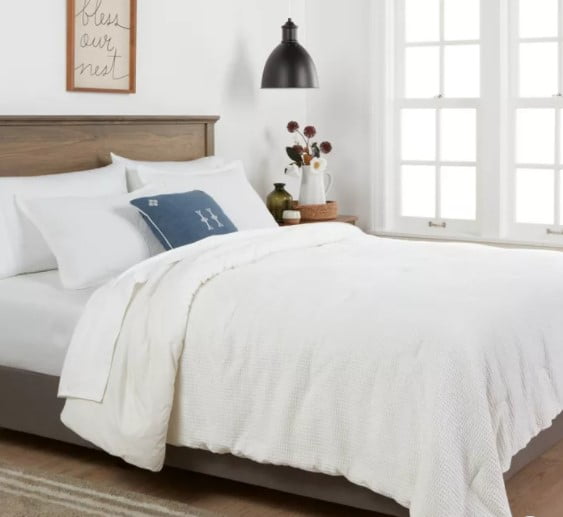 Washed Waffle Weave Comforter & Pillow Sham Set Threshold