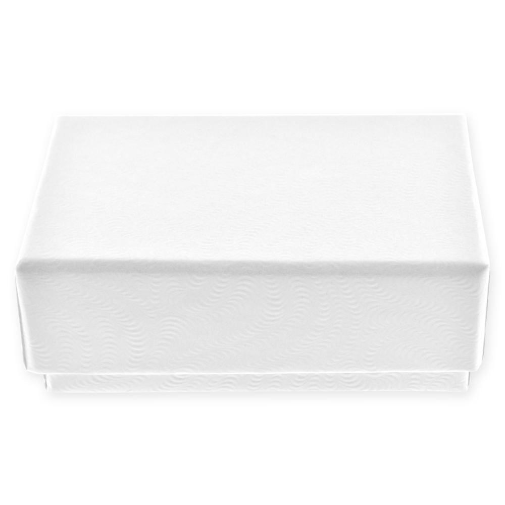 White Swirled Cotton Filled Small Jewelry Gift Box - 10 Pack