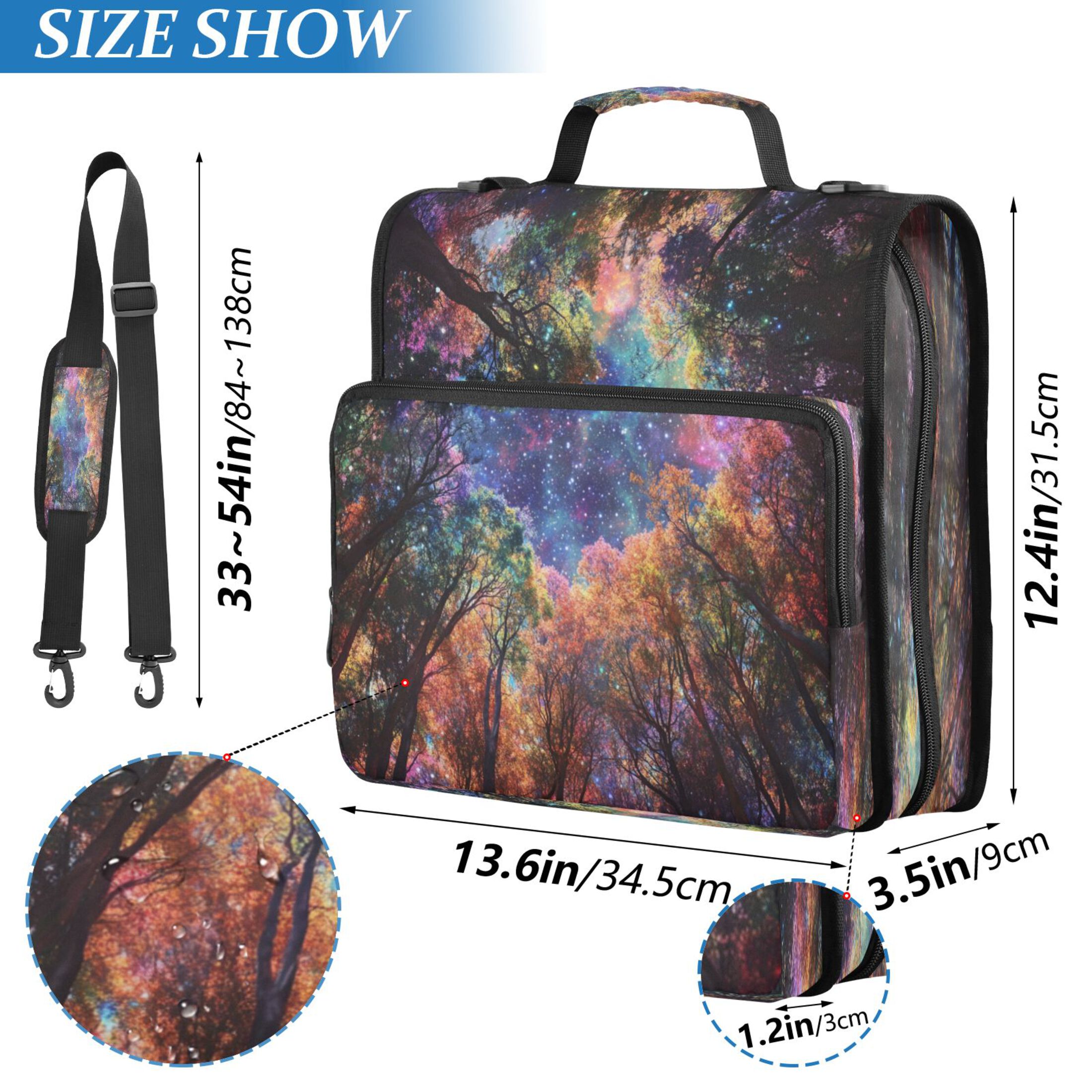 YAZAOO Zipper Binder trapper keeper Documents Organized Design Cosmic Canopy Printed