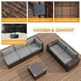 thumbnail image 5 of Jolydale 6 Pieces Outdoor Patio Furniture Sets, PE Rattan Wicker Sectional Sofa with Coffee Table for Lawn, Backyard,Balcony, Gray, 5 of 8