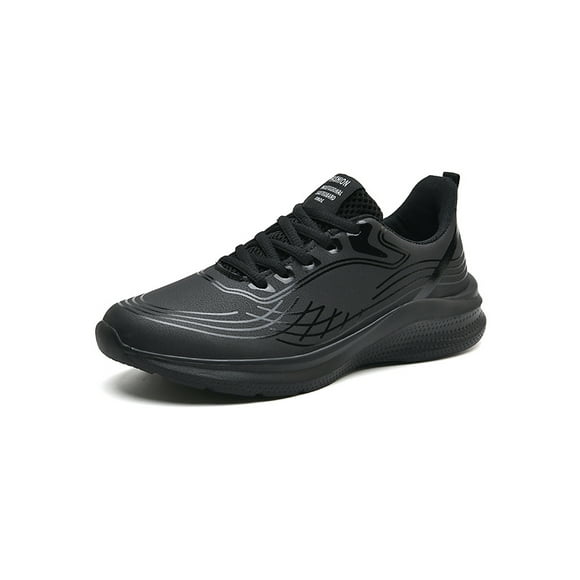 Woobling Womens Running Shoe Fitness Workout Sneakers Sport Athletic Shoes Lightweight Walking Ladies Breathable Lace Up Trainers All Black 8.5