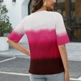 thumbnail image 6 of EHTMSAK Womens Golf Shirts 2024 Trendy V Neck Elbow Blouses Western Half Sleeve Fashion Lightweight Tunic Tops Red 2XL, 6 of 6