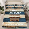thumbnail image 2 of Homewish Hunting and Fishing Queen Sheet Sets, Rustic Lodge Cabin Flat Sheet, Western Farmhouse Queen Fitted Sheet, Breathable Home Decor, 4pcs, 2 of 7