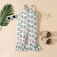 thumbnail image 4 of Odeerbi Baby Girls Clothes Toddler Jumpsuit Outfit Easter Rabbit Print Jumpsuits Cartoon Printing Strap Romper Pants Light Blue, 4 of 8