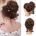 thumbnail image 1 of Dylanm Women Golden Brown Hair Buns, Curly Wavy Ponytail Hair Scrunchies, Hair Extensions Wrap Messy Hair Bun, 1 of 6