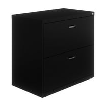 Space Solutions 30 inch Wide 2 Drawer Lateral File Cabinet for Home or Office, Black