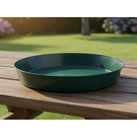 Austin Planter 10 Inch 8.3in Base Single Plant Saucer - Hunter Green Colored Polypropylene Made in USA