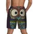 thumbnail image 3 of Kdxio Boho Owl Print Men'S Swim Trunks With Compression Liner 7 Inch Inseam Quick Dry Swim Shorts, 3 of 7