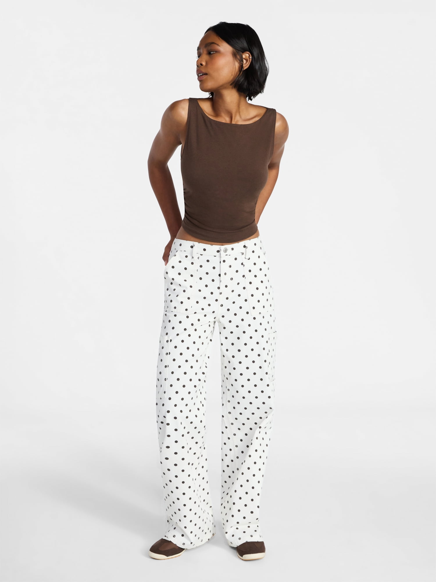 No Boundaries Wide Leg Cargo Pants, 31.5'' Inseam, Women's and Women's Plus XXS-4X