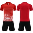 thumbnail image 2 of Kids Soccer Jersey Set for Boys Girls Training Uniform Youth Jerseys Ndbuld Children's Short Sleeve Top With Elastic Waist Shorts Sportswear And Soccer Set For Middle And Big Kids Red 2XS, 2 of 6