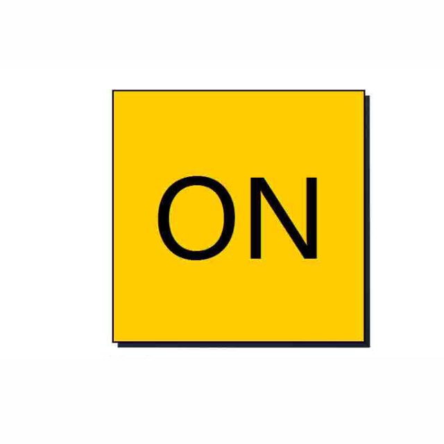 Sticker de vinilo autoadhesivo para encender el interruptor, señal de advertencia, 10 unidades
