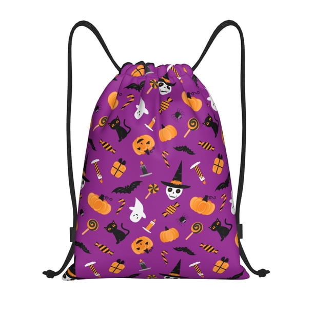 Fotbe Halloween2 Bolsa Mochila con Cordón Estampada, Bolsa de Gimnasio Deportiva, Bolsa Cinch, Bolsa con Cordón para Hombres y Mujeres-Small