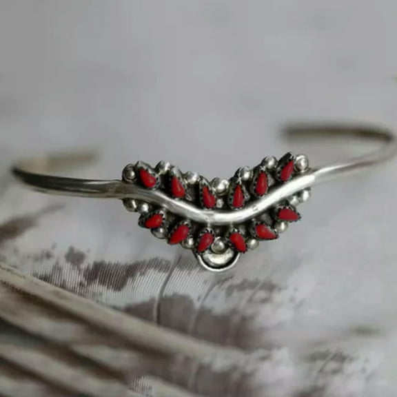 QQTDFG Turquoise Women 925 Silver Filled Bracelet Bangle Cuff Wedding Jewelry Gift-#2