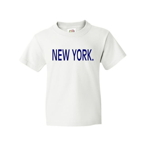 Inktastic New York in Blue Text Youth T-Shirt
