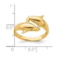 thumbnail image 2 of 14k Gold Double Dolphin Ring High Polish Size 7 Ring for Women - 3.0 Grams, 2 of 2