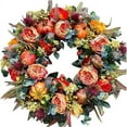 thumbnail image 6 of NICKSUN Fall Peony and Pumpkin Wreath Year Round, Durable Autumn Wreath with Maple Leaf Berry, Farmhouse Wreath for Front Door, Pumpkin Wreath Festival Home Decor(19.69 * 19.69in), 6 of 7