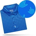 thumbnail image 2 of Bogey Bros Men's 4 Way Stretch Short Sleeve Golf Polo Shirt (Medium, Birdie Finger - Blue Jay), 2 of 5