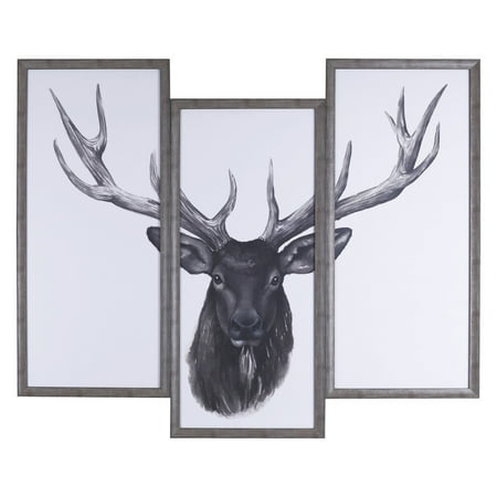 - ArtMaison Canada Deer Head Tri-Pack Framed Wall Art