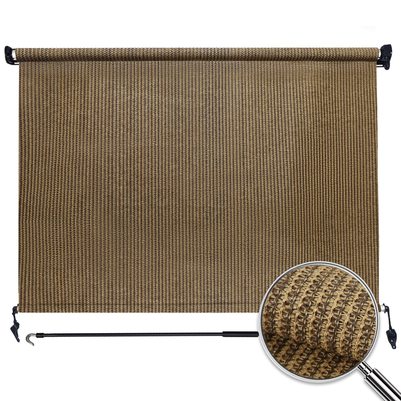 Artpuch Outdoor Cordless Roller Shade 8'W X 6'L Exterior Roll Up Shade