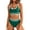 Green, variant on High Waisted Womens Bikini Sets Sporty Two Piece Swimsuits for Women Color Block High Cut Bathing Suits