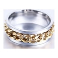 thumbnail image 5 of Anillo simple Anillo de dedo delicado Joyas de acero inoxidable Anillo creativo Anillo de dedo de moda para hombre Niño Hombre (Oro con tamaño de caja 9), 5 of 5