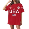 thumbnail image 5 of Axiiglly USA 250th Anniversary Women's Short-Sleeve Shirt Patriotic Flag Print Tee Shirts, Plus Size Loose Fit Holiday Womens Tops S-3XL, 5 of 6