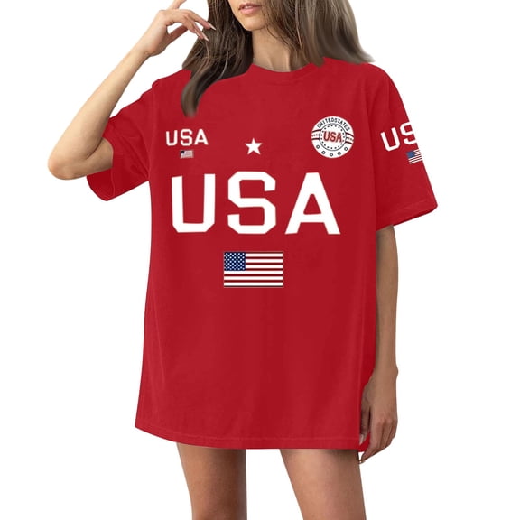 Womens Oversized Boyfriend Tee Shirts Short Sleeve Trendy Crew Neck Loose Workout Tee Casual Summer Tops