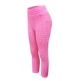 thumbnail image 5 of Jxximdong Capris Pants for Women, Yoga Pants 3/4 High Waist Elastic Opaque Plus Size Sports Leggings with Side Pockets, Pink Women's Cropped Pants, 5 of 6