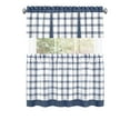 thumbnail image 5 of PowerSellerUSA Semi-Sheer Two-Tone Modern Kitchen Curtain with Classic Plaid Gingham Pattern with Solid Rod Pocket Top, 24" Tier Valance Set, 5 of 6