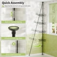 thumbnail image 6 of Corner Shower Caddy Tension Pole Adjustable 30.6-127.2 Inch, 4-Tier Rustproof Shower Organizer Shelf Rack, No-Drill Installation Bathroom Storage Shower Caddy Corner Pole, Black, 6 of 8