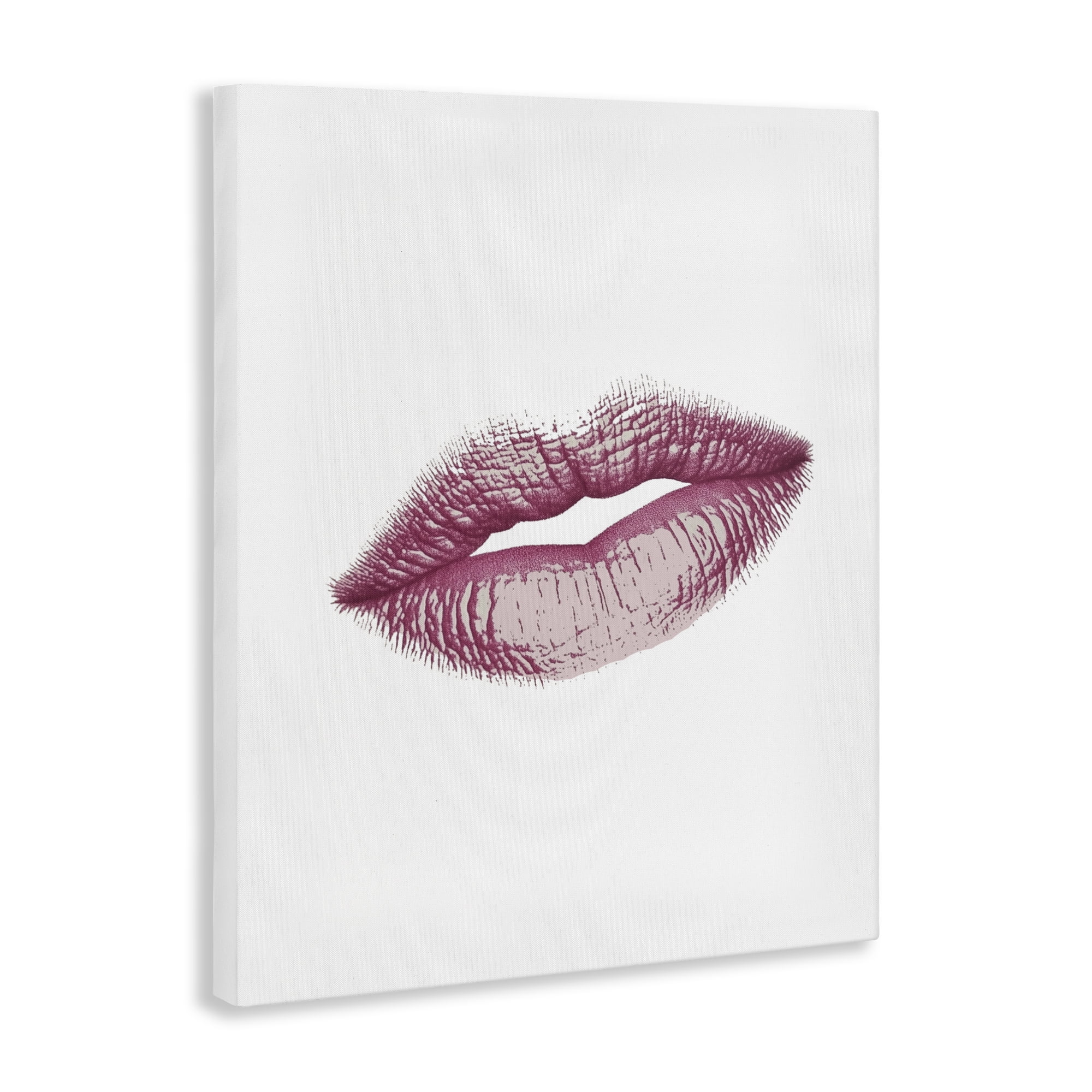 Feminine Pink Lips Glam Canvas Wall Art, design by Christine Simpson Art