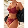 thumbnail image 3 of Classic Sexy Floral Lace Underwire Lingerie Set, 3 of 4
