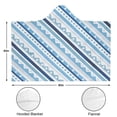 thumbnail image 2 of Wearable Blanket,Blue Geometric Stripe Pattern Hooded Wearable Flannel Blanket for Adults & Teens,Winter Poncho Shawl Wrap Cape Cozy Anti-Pill,60"x80", 2 of 3
