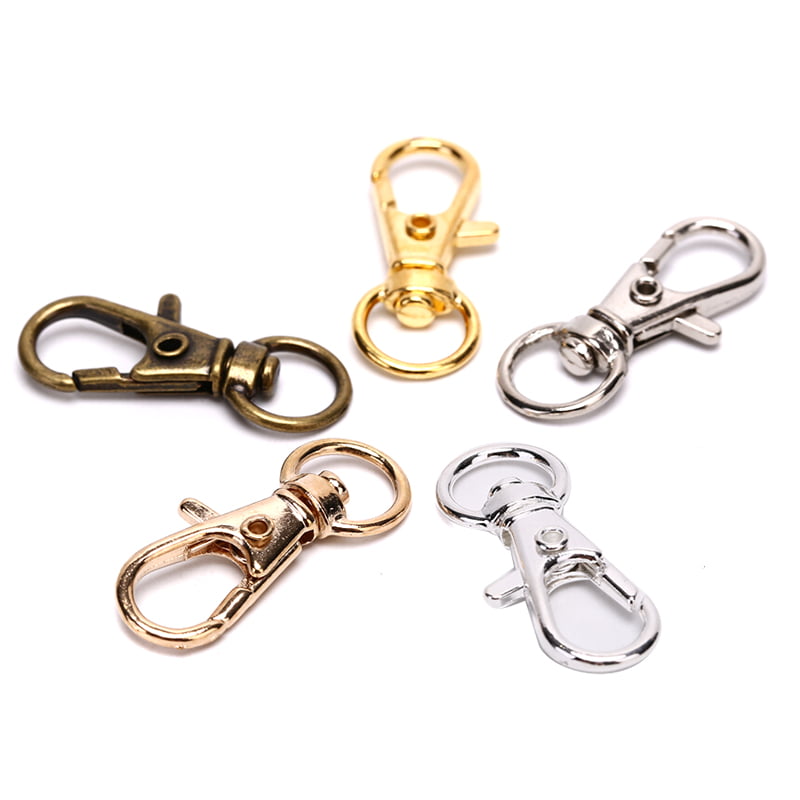 Rose Gold Lobster Swivel Clasps Clips Bag Key Ring Hook Findings Keychain 