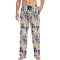 thumbnail image 4 of GZHJMY Purple Violets Men's Pajama Pants, Soft and Comfortable Lounge Sleep Bottoms with Pockets, Men's Sleepwear with Custom Print, Medium, 4 of 7