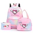 thumbnail image 1 of 3pcs Sanrio Hello Kitty Colorful Backpack with Lunch Bag for Women Student Teenagers Rucksack Casual School Bags Sets, 1 of 7