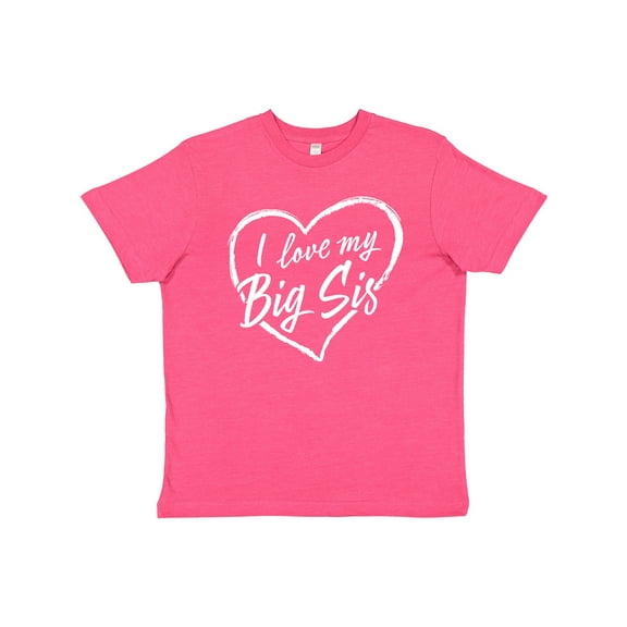 Inktastic I Love My Big Sis in White Chalk Heart Youth T-Shirt