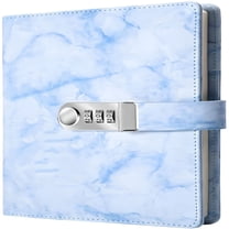 CCOCC A5 Creative Password Lock Journal,PU Leather Combination Lock Diary Digital Password Notebook Locking Journal Diary (Blue)