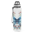 thumbnail image 2 of Floral on A Blue Butterfly 32oz Sports Water Bottles Leakproof Tritan Bottle with Straw BPA Free Clear Bottle for Fitness Gym Outdoor Cycling, 2 of 7