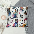 thumbnail image 2 of JEUXUS Printed on Both Sides Short Plush Pillowcase Cat Cute Animals Pet White, 2 of 5