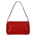 thumbnail image 5 of No Boundaries Women's Faux Leather Studded Moto Shoulder Bag, Carmine Red, 5 of 8