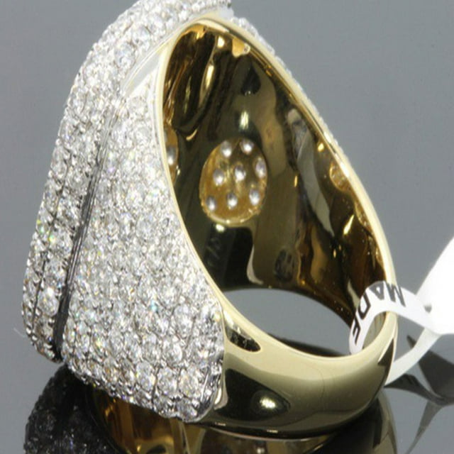 mmirethe Add Glamour Alloy And Stimulated Diamonds Ring Affordable Luxury Metal Bling Ring Street Style Ring Prefect Gift 8# 1Set