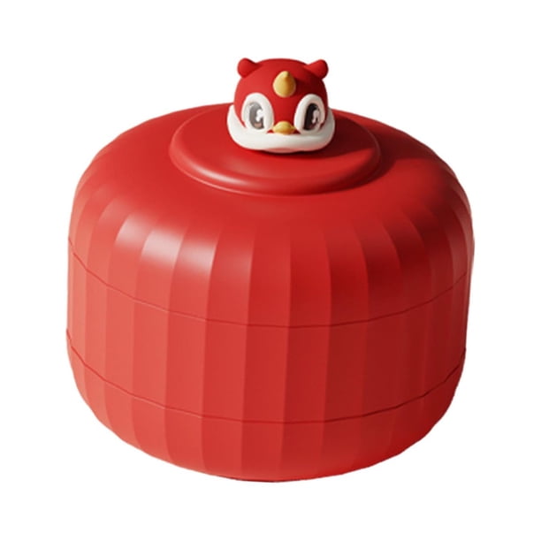 Organizador de almacenamiento de alimentos, decoración china de Año Nuevo, plato de frutas multiusos Rojo Pequeño 2 capas